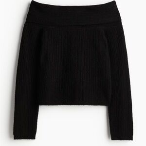H&M Black Off-Shoulder Black Sweater